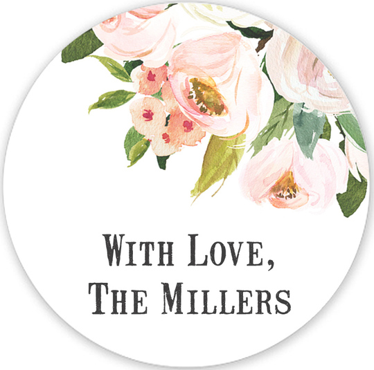 Pink Corner Roses Gift Stickers